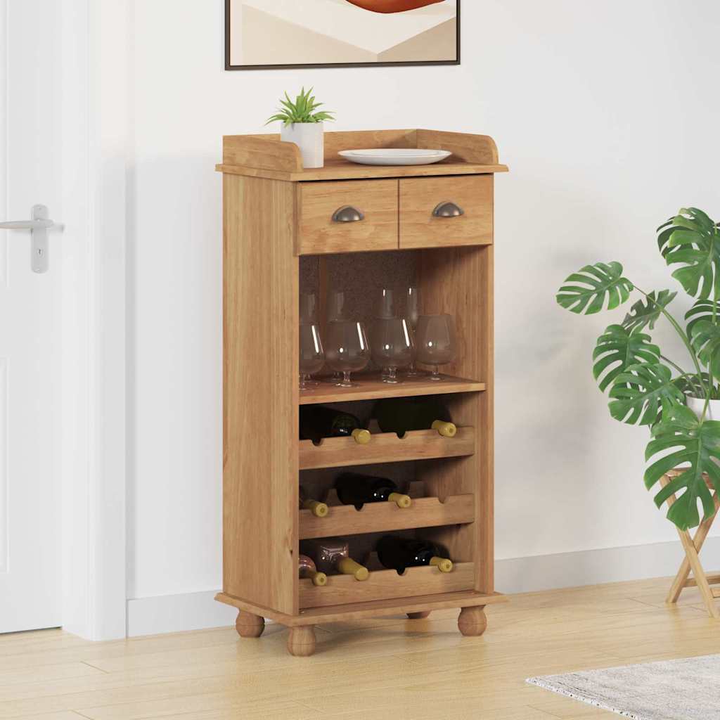 Wine Cabinet ASKIM Brown 57 x 37 x 114 cm Solid pine wood